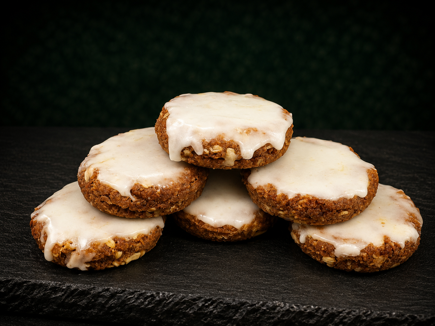 Anzac Biscuits with Lemon Myrtle Icing (Pack of Six)