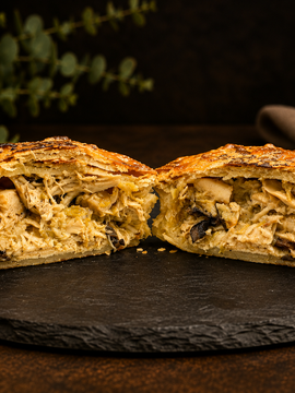 Aussie Gourmet Chicken, Buttered Leeks, Wild Mushrooms and Gorgonzola Pie
